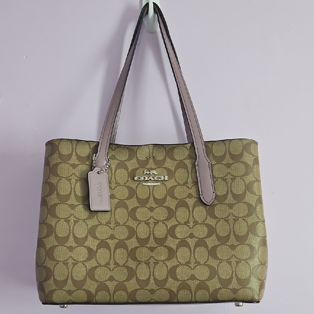 Coach Brown/Lilac Monogram Tote Bag